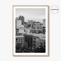 Harlem Skyline Black and White Fine Art Photo Print, Manhattan NYC Wall Decor Poster