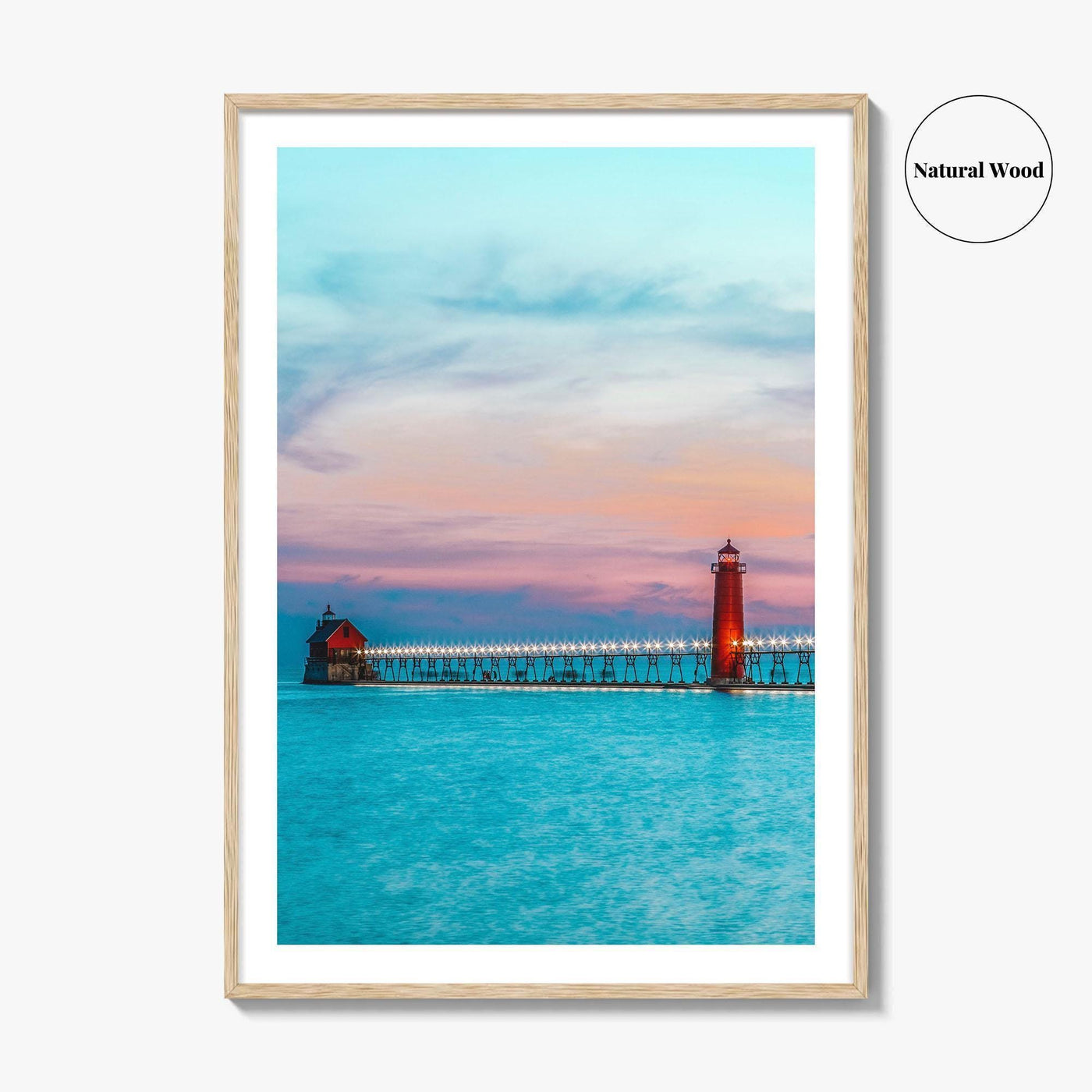 Grand Haven Fine Art Photo Print, Lake Michigan, South Pierhead Lighthouse, USA Poster