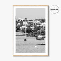 Hamilton Bermuda Black and White Fine Art Photo Print, Harbor Waterfront Wall Decor Poster