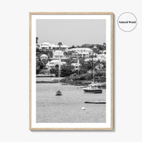 Hamilton Bermuda Black and White Fine Art Photo Print, Harbor Waterfront Wall Decor Poster