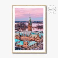 Hamburg Skyline Fine Art Photo Print, Germany, Rathaus, Alster Lake, Poster