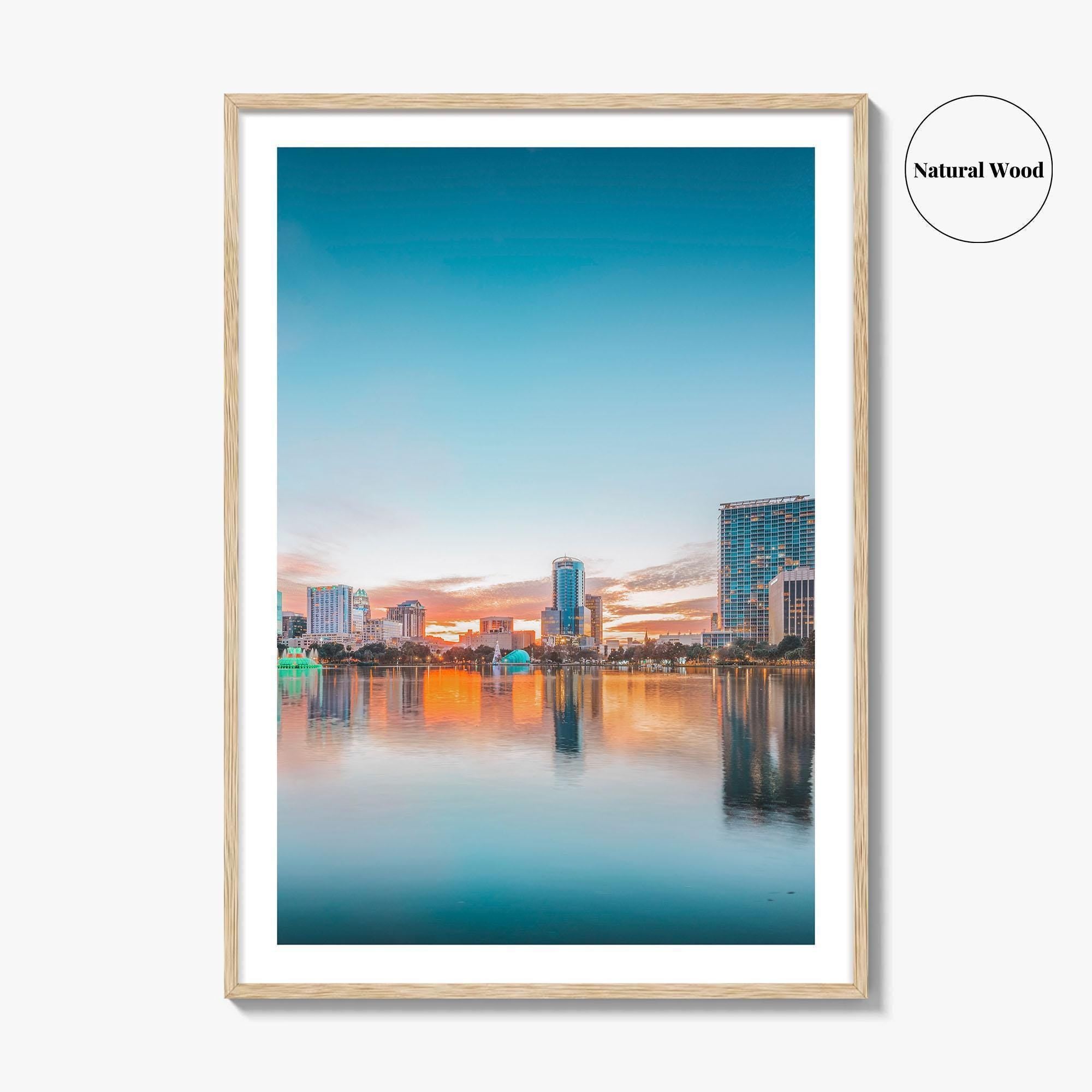 Orlando Skyline Fine Art Photo Print, Downtown Lake Eola Park, Florida USA Poster