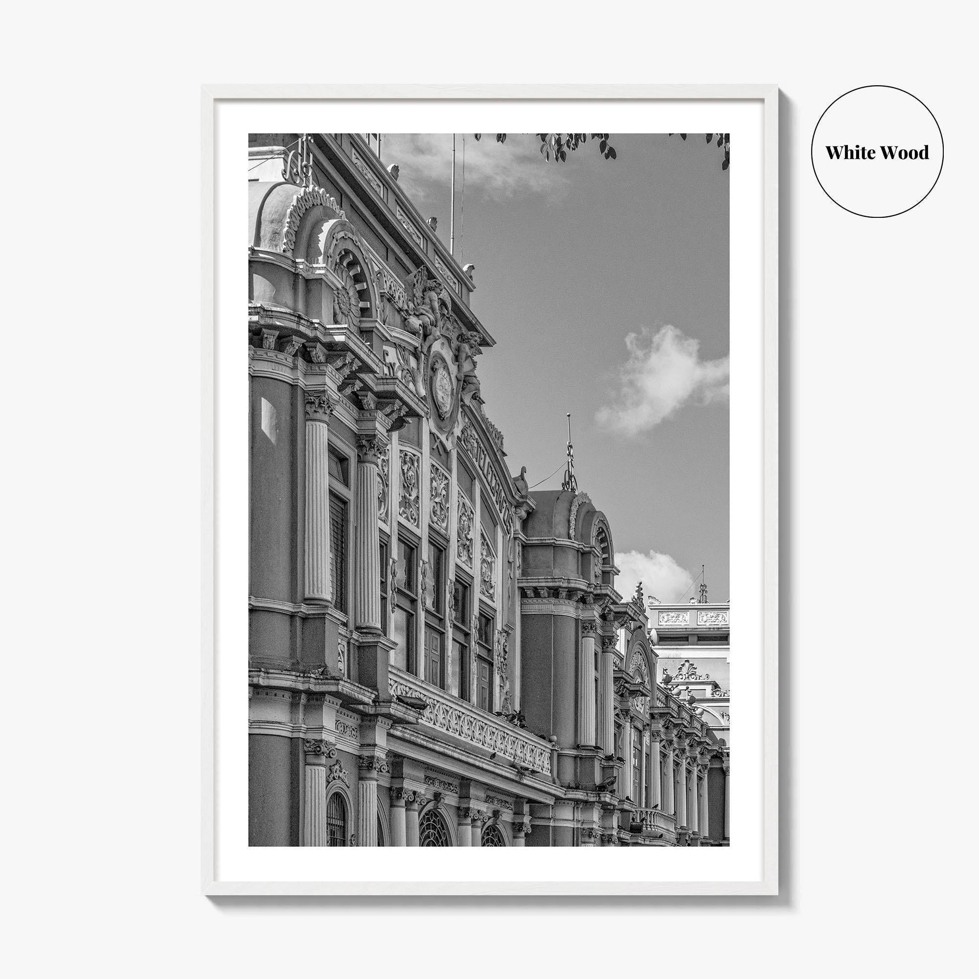 San Jose Costa Rica Black and White Fine Art Photo Print, City Wall Poster