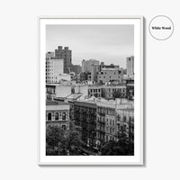 Harlem Skyline Black and White Fine Art Photo Print, Manhattan NYC Wall Decor Poster