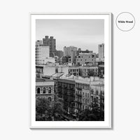 Harlem Skyline Black and White Fine Art Photo Print, Manhattan NYC Wall Decor Poster