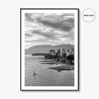 Vancouver Skyline Black and White Fine Art Photo Print, False Creek Poster, Canada Poster