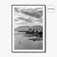 Vancouver Skyline Black and White Fine Art Photo Print, False Creek Poster, Canada Poster