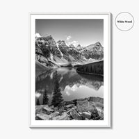 Moraine Lake Black and White Fine Art Photo Print, Banff National Park, Alberta Canada