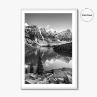 Moraine Lake Black and White Fine Art Photo Print, Banff National Park, Alberta Canada