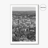 Manchester Skyline Black and White Fine Art Photo Print, England Poster