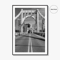 Pittsburgh Black and White Fine Art Photo Print, Roberto Clemente Bridge Poster, Pennsylvania