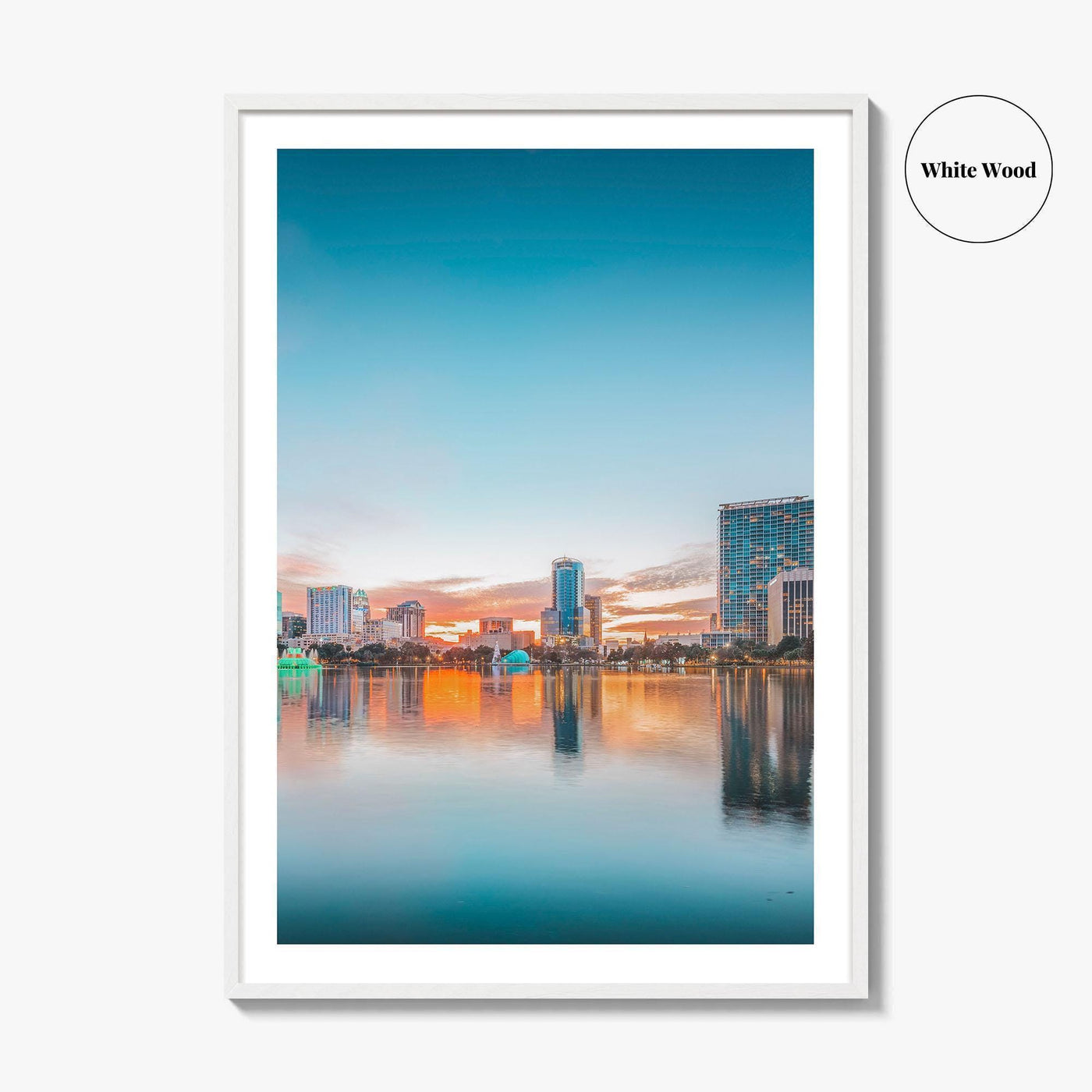 Orlando Skyline Fine Art Photo Print, Downtown Lake Eola Park, Florida USA Poster