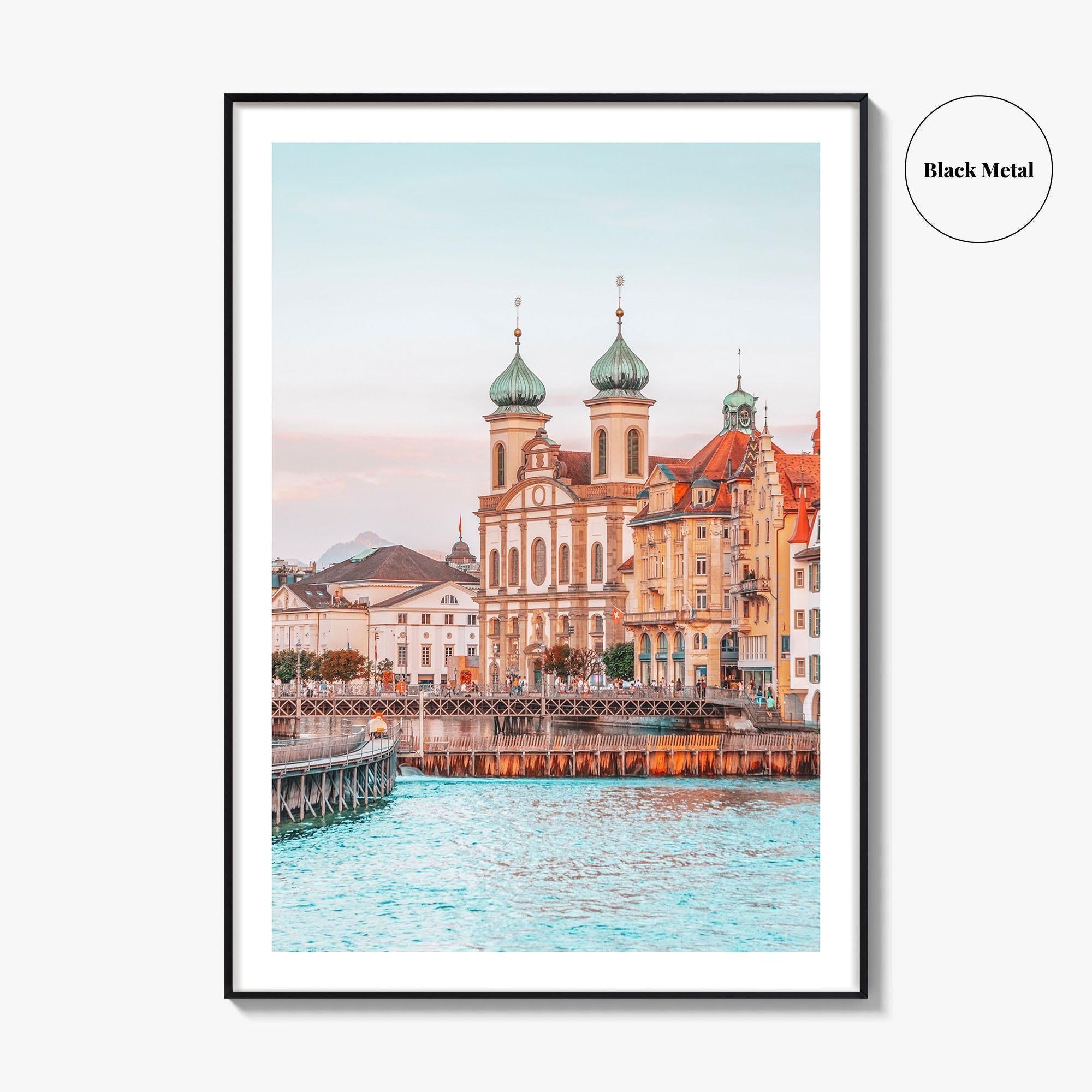 Lucerne Fine Art Photo Print, Switzerland, Chapel Bridge, Vierwaldstattersee, Wall Decor, Poster