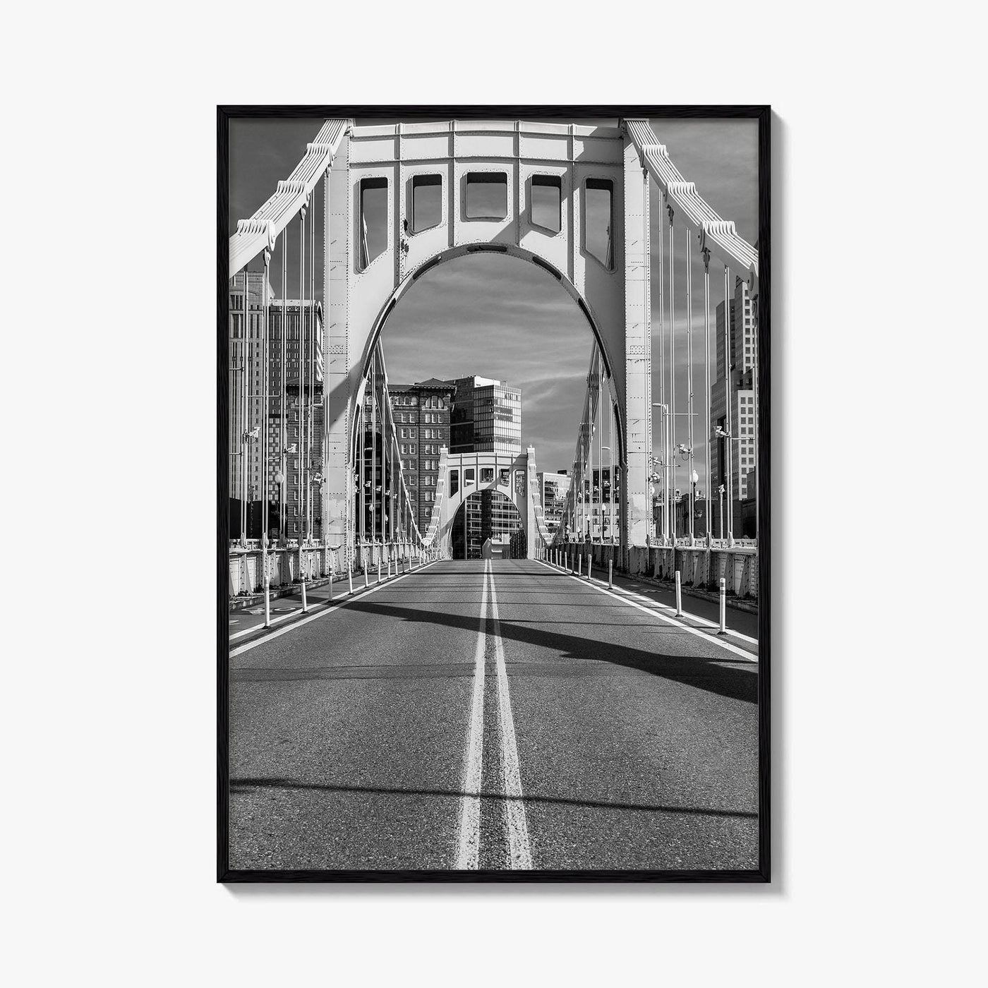 Pittsburgh Black and White Fine Art Photo Print, Roberto Clemente Bridge Poster, Pennsylvania