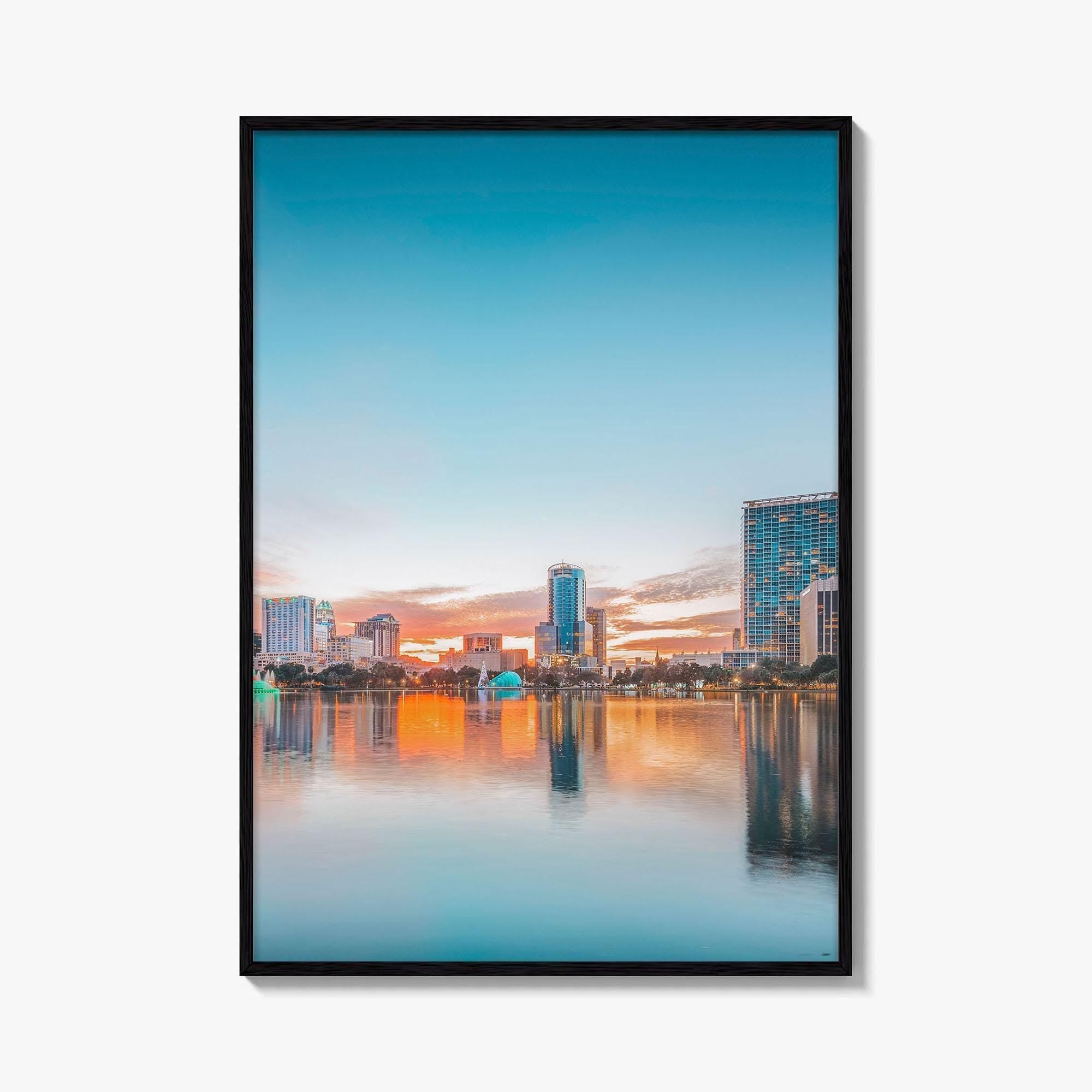 Orlando Skyline Fine Art Photo Print, Downtown Lake Eola Park, Florida USA Poster