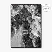 Mona Vale Rock Pool Black and White Fine Art Photo Print, Sydney Australia Poster