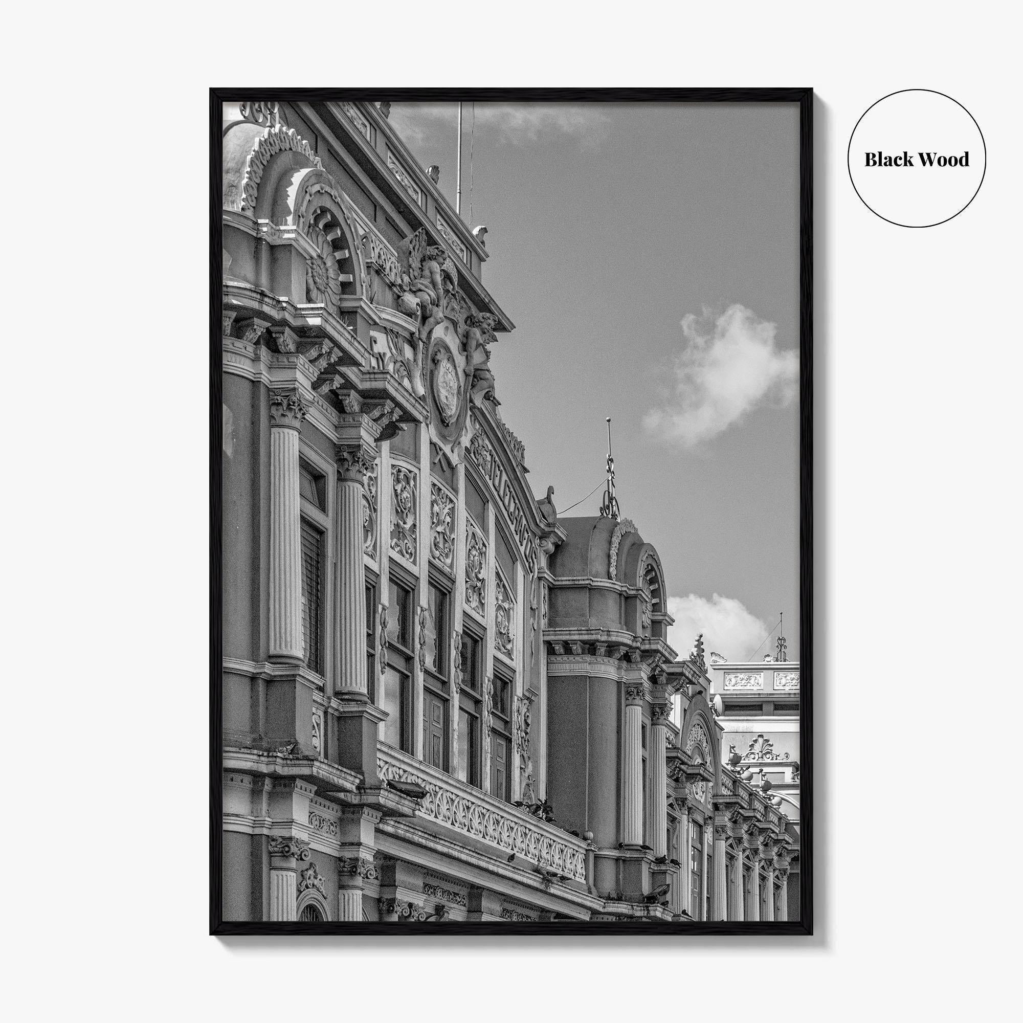 San Jose Costa Rica Black and White Fine Art Photo Print, City Wall Poster