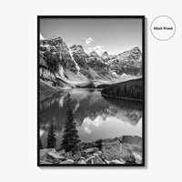 Moraine Lake Black and White Fine Art Photo Print, Banff National Park, Alberta Canada