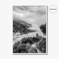 Schlegeis Lake Black and White Fine Art Photo Print, Zillertal Alps Mayrhofen Tyrol Poster