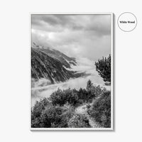 Schlegeis Lake Black and White Fine Art Photo Print, Zillertal Alps Mayrhofen Tyrol Poster