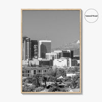 Tucson Skyline Black and White Fine Art Photo Print, Arizona Wall Poster, USA City