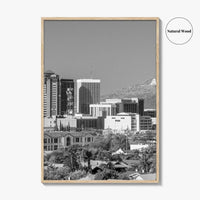 Tucson Skyline Black and White Fine Art Photo Print, Arizona Wall Poster, USA City