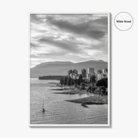 Vancouver Skyline Black and White Fine Art Photo Print, False Creek Poster, Canada Poster