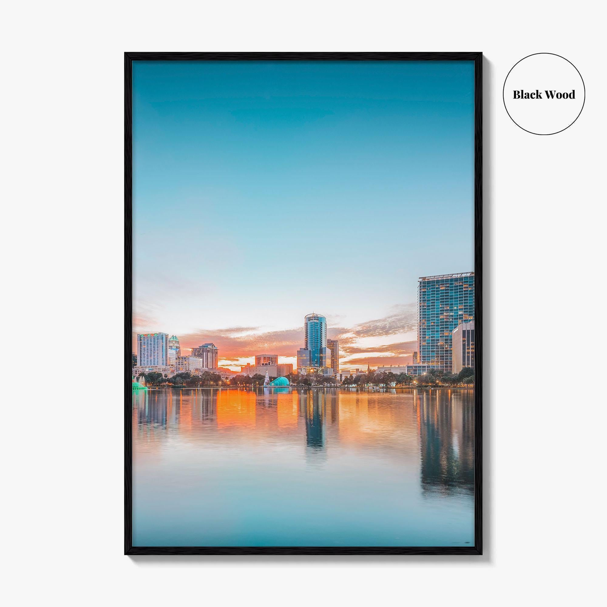 Orlando Skyline Fine Art Photo Print, Downtown Lake Eola Park, Florida USA Poster