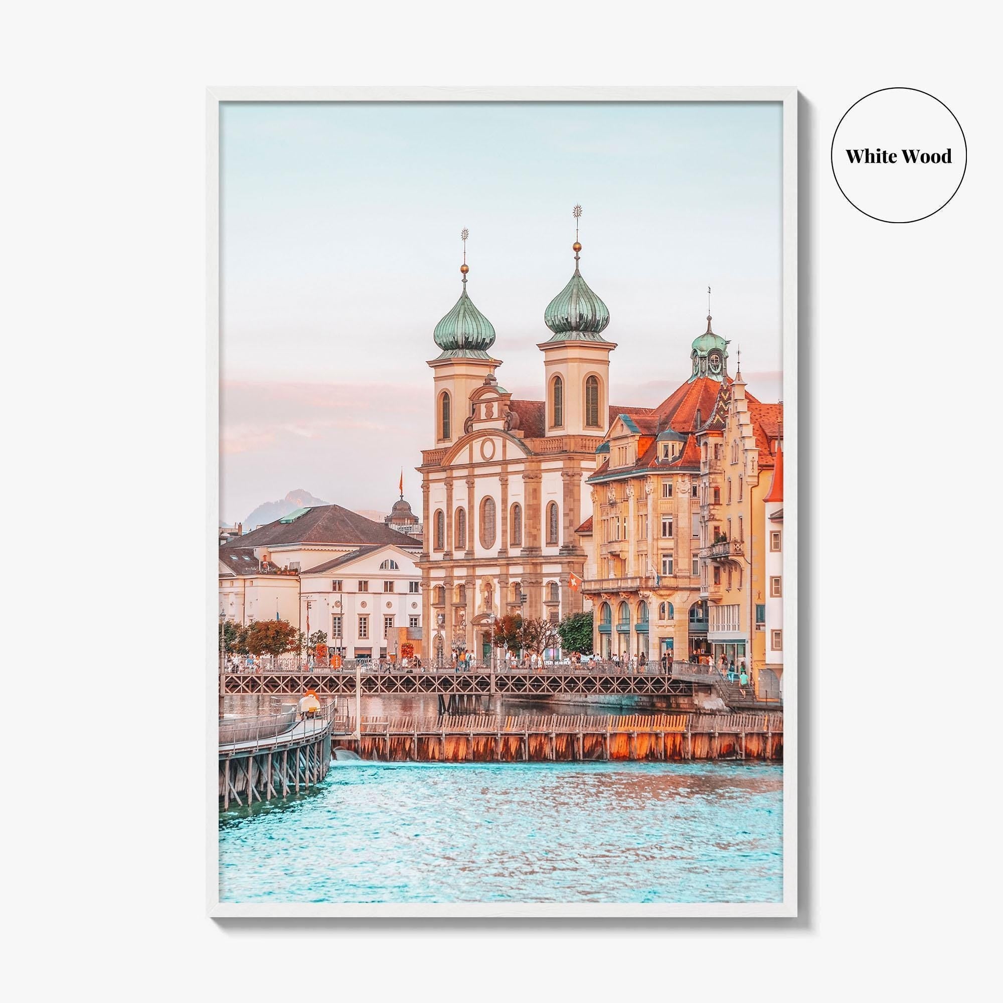 Lucerne Fine Art Photo Print, Switzerland, Chapel Bridge, Vierwaldstattersee, Wall Decor, Poster