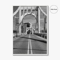 Pittsburgh Black and White Fine Art Photo Print, Roberto Clemente Bridge Poster, Pennsylvania