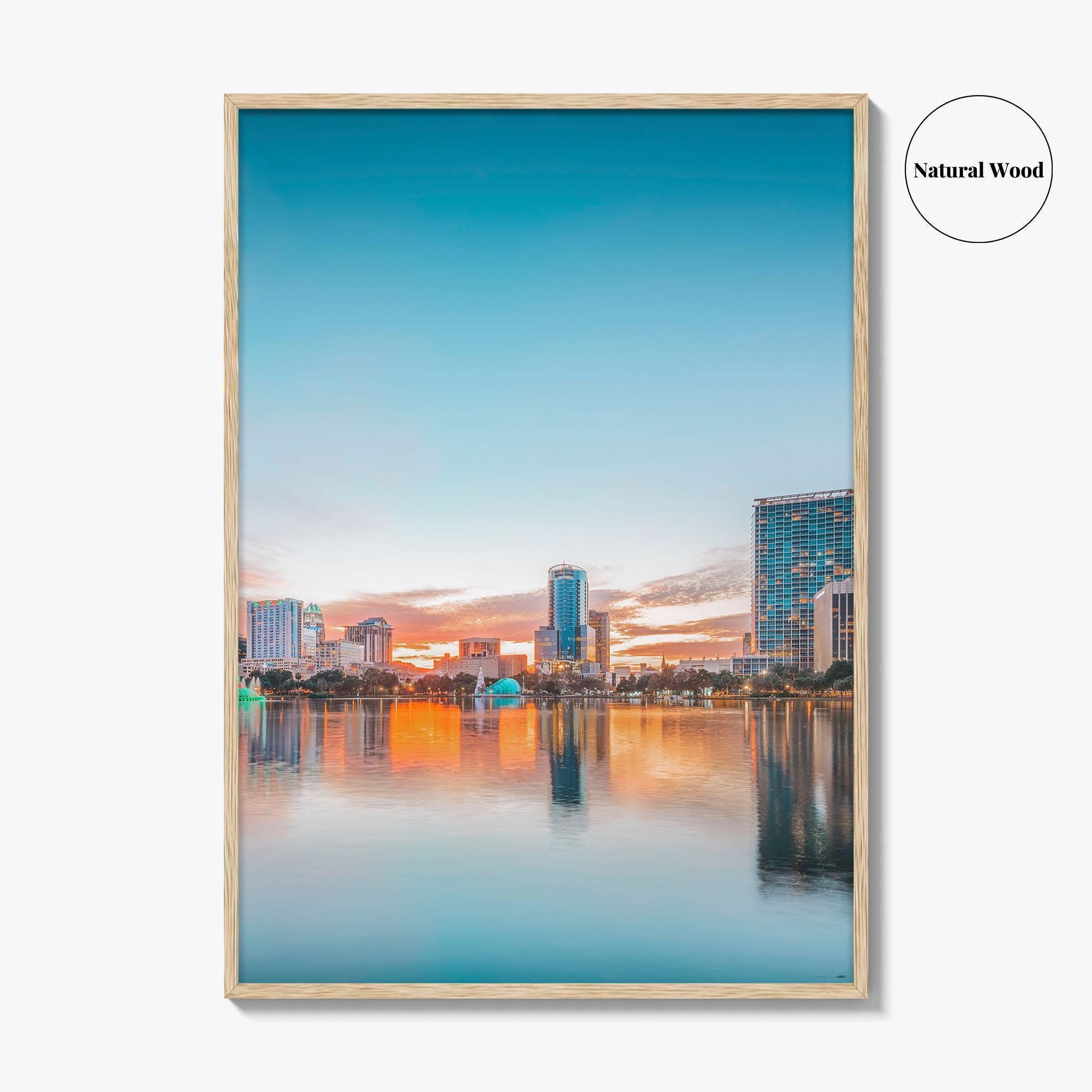 Orlando Skyline Fine Art Photo Print, Downtown Lake Eola Park, Florida USA Poster