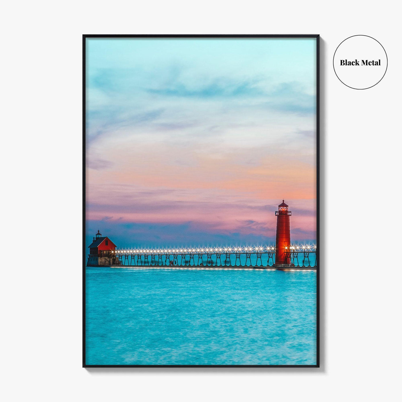 Grand Haven Fine Art Photo Print, Lake Michigan, South Pierhead Lighthouse, USA Poster