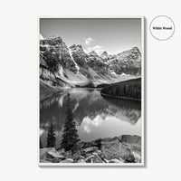 Moraine Lake Black and White Fine Art Photo Print, Banff National Park, Alberta Canada