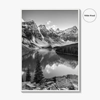Moraine Lake Black and White Fine Art Photo Print, Banff National Park, Alberta Canada