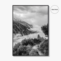 Schlegeis Lake Black and White Fine Art Photo Print, Zillertal Alps Mayrhofen Tyrol Poster