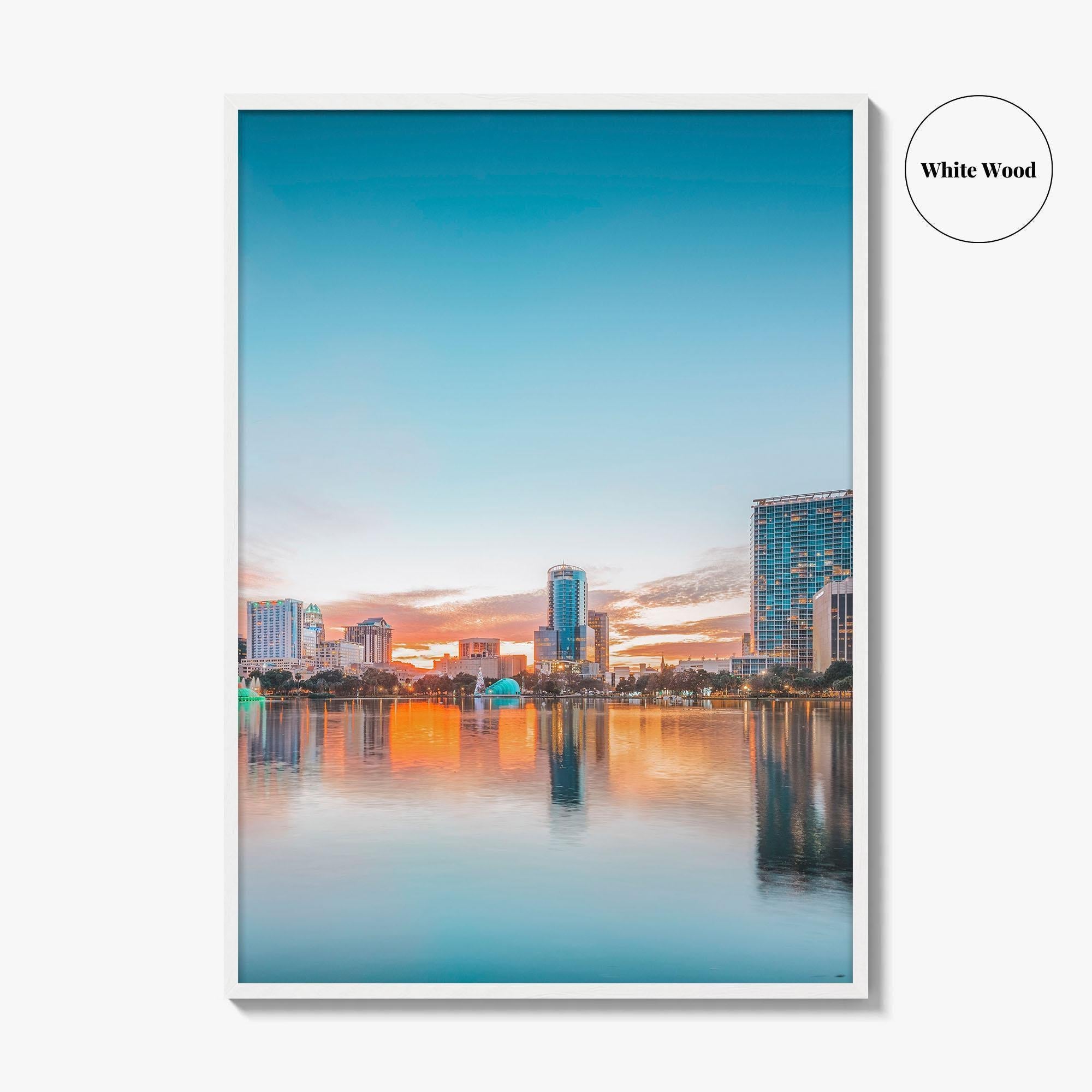 Orlando Skyline Fine Art Photo Print, Downtown Lake Eola Park, Florida USA Poster