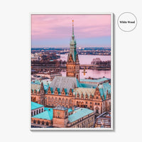 Hamburg Skyline Fine Art Photo Print, Germany, Rathaus, Alster Lake, Poster