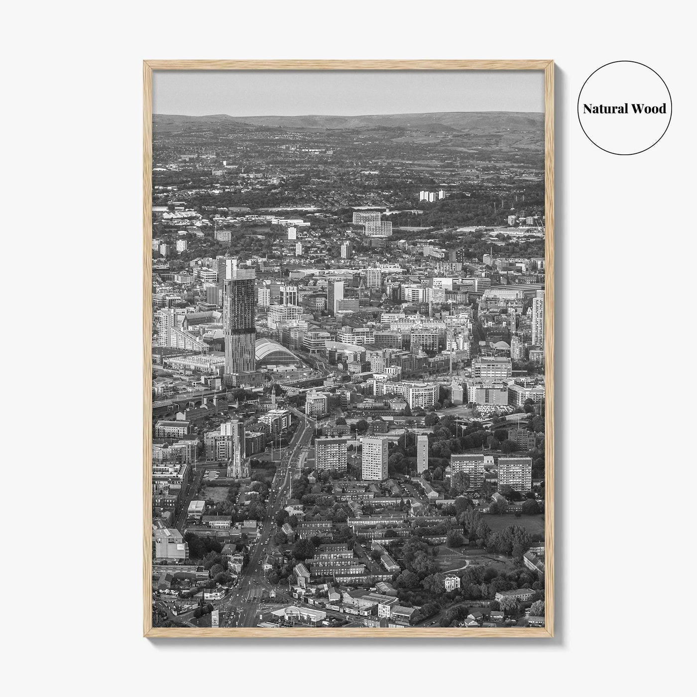 Manchester Skyline Black and White Fine Art Photo Print, England Poster