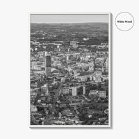 Manchester Skyline Black and White Fine Art Photo Print, England Poster