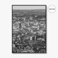 Manchester Skyline Black and White Fine Art Photo Print, England Poster