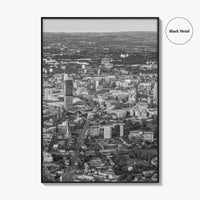 Manchester Skyline Black and White Fine Art Photo Print, England Poster