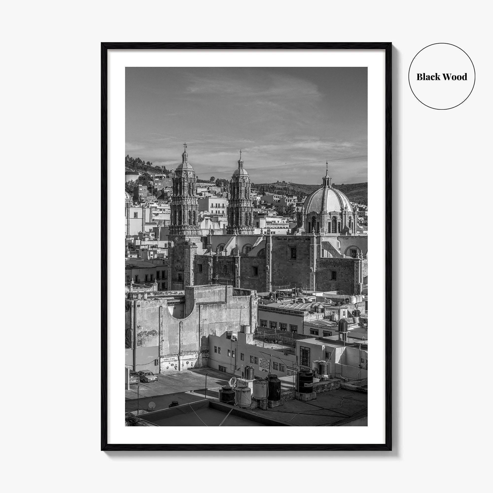 Zacatecas Black and White Fine Art Photo Print, Zacatecas City Mexico Wall Poster