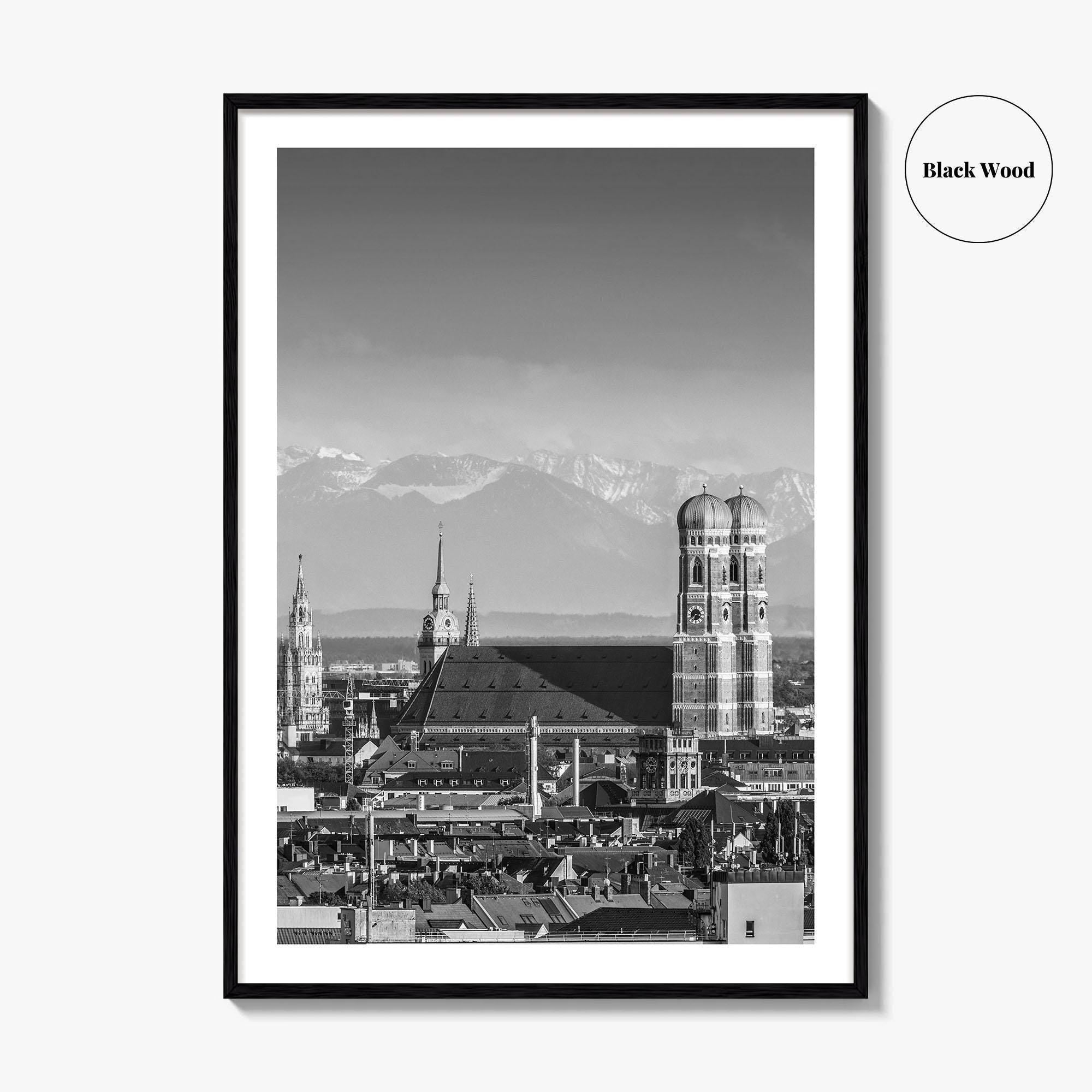 Munich Black and White Fine Art Photo Print, Bavaria Germany Wall Decor Poster