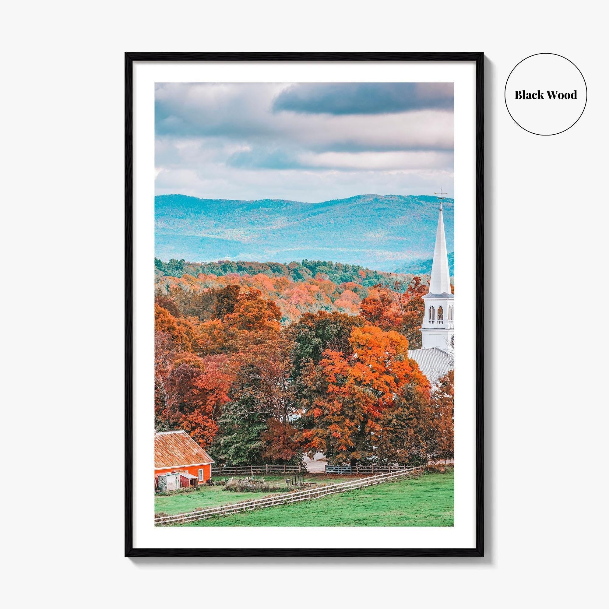 Peacham Vermont Fine Art Photo Print, USA, New England, Autumn Rural Landscape Poster
