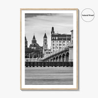 St Augustine Black and White Fine Art Photo Print, Bridge of Lions Florida Poster