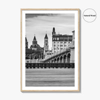 St Augustine Black and White Fine Art Photo Print, Bridge of Lions Florida Poster