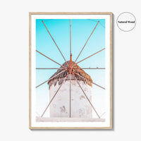 Mykonos Fine Art Photo Print, Windmill, Greece, Cyclades, Aegean, Greek Islands, Wall Poster