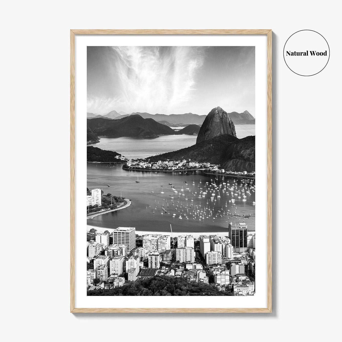 Rio de Janeiro Skyline Black and White Fine Art Photo Print, Brazil Poster