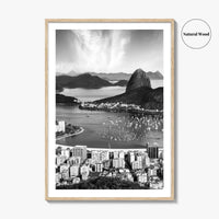Rio de Janeiro Skyline Black and White Fine Art Photo Print, Brazil Poster