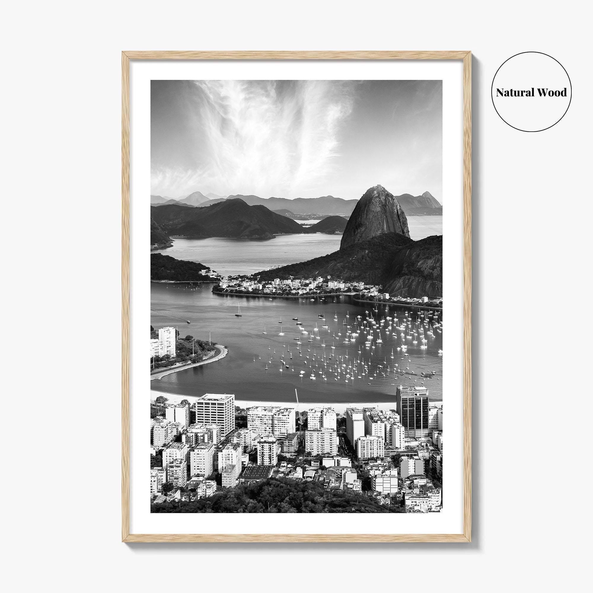 Rio de Janeiro Skyline Black and White Fine Art Photo Print, Brazil Poster
